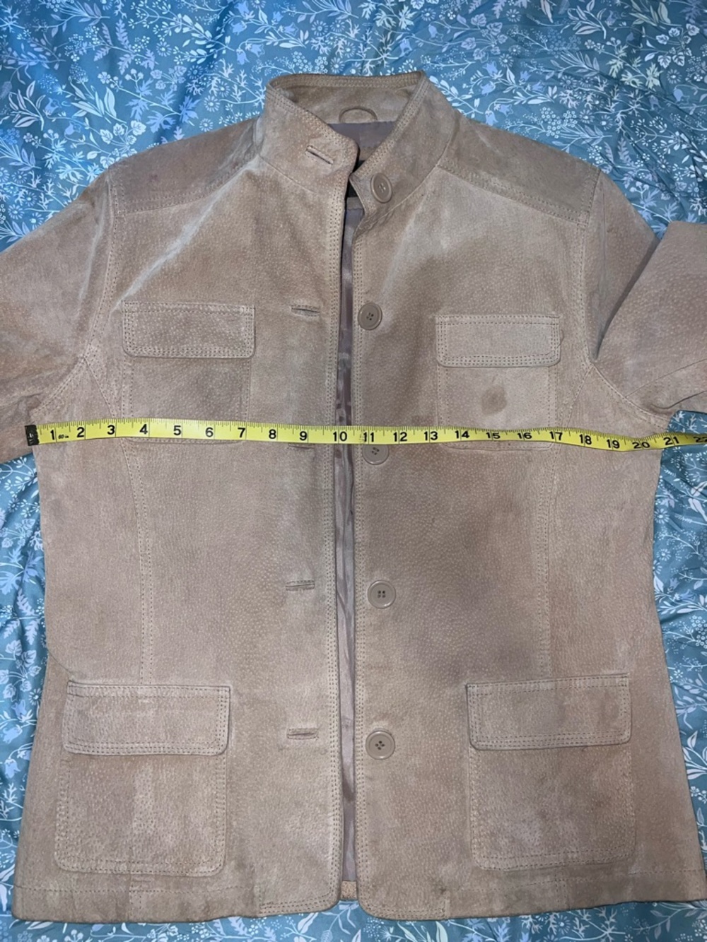 UNIFORM by John Paul Richard Suede Leather Utility Jacket Tan Small - Picture 11 of 13